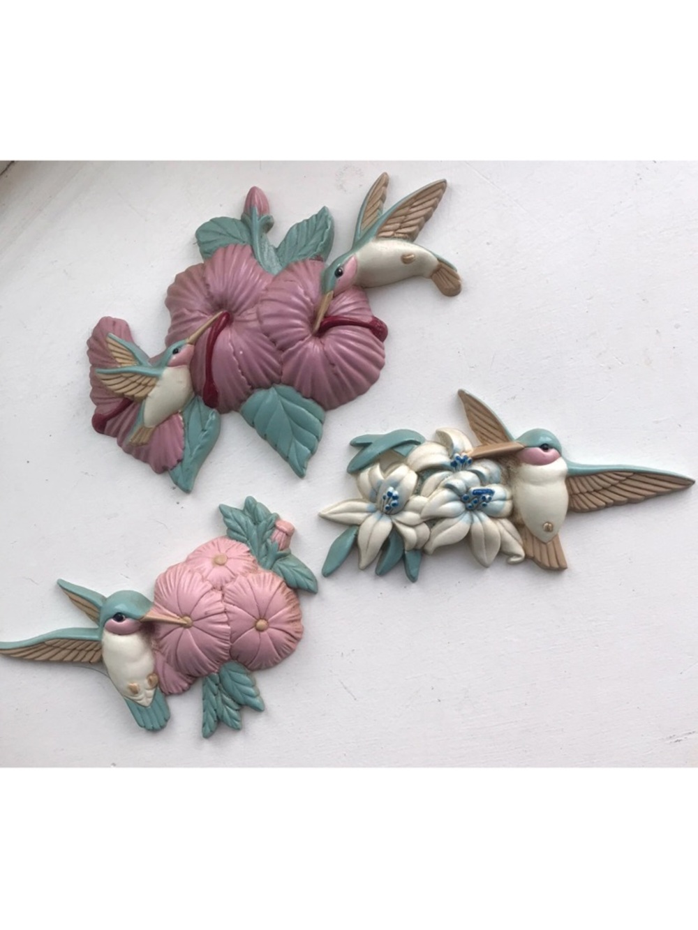 Vintage 3 Piece Burwood Products
Hummingbirds Flower Wall Art lg1